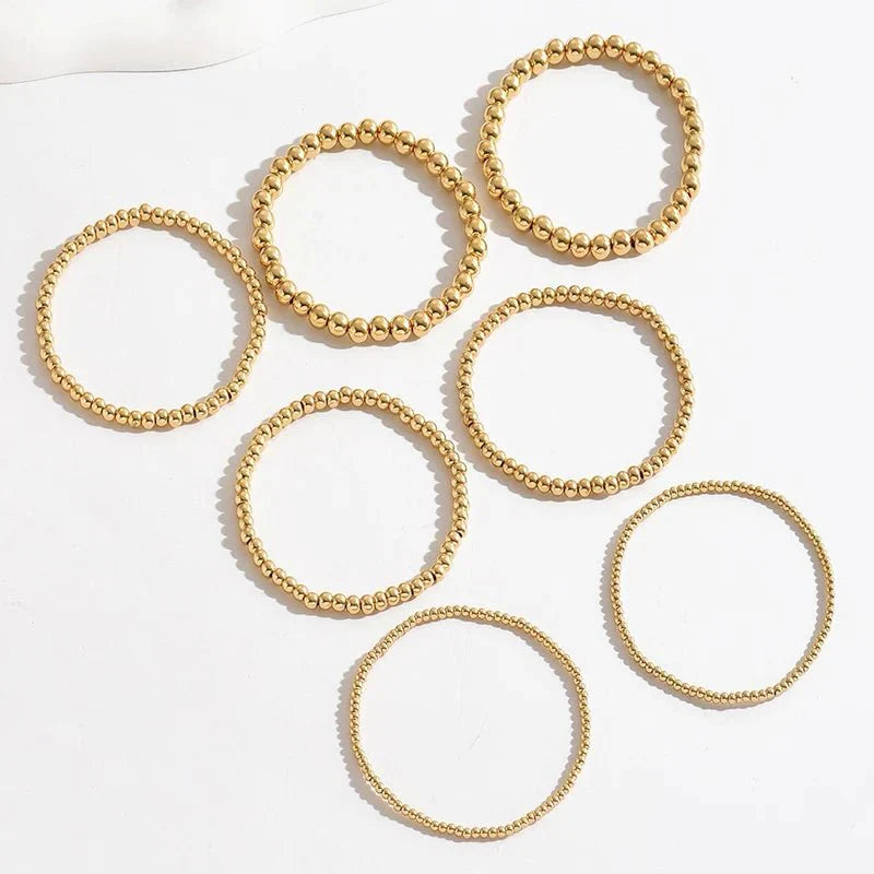 Brehn | 7-teiliges Goldperlen-Armband-Set