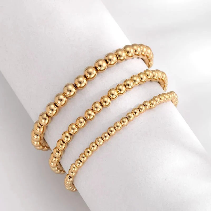 Brehn | 7-teiliges Goldperlen-Armband-Set