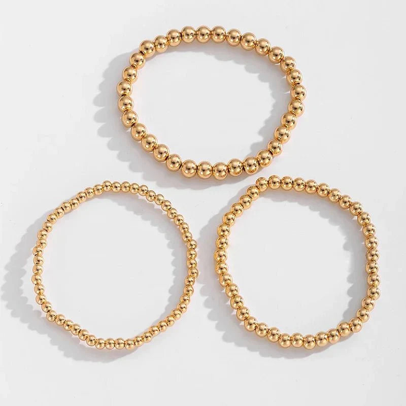 Brehn | 7-teiliges Goldperlen-Armband-Set