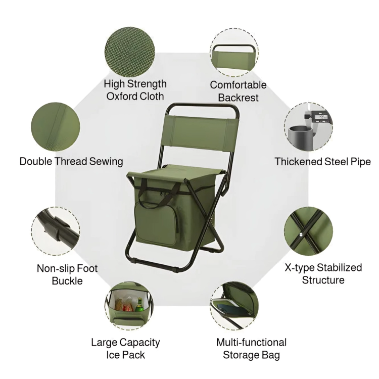 Eingebaute Kühltasche Tragbare Faltbare Outdoor-Hocker | Brehn