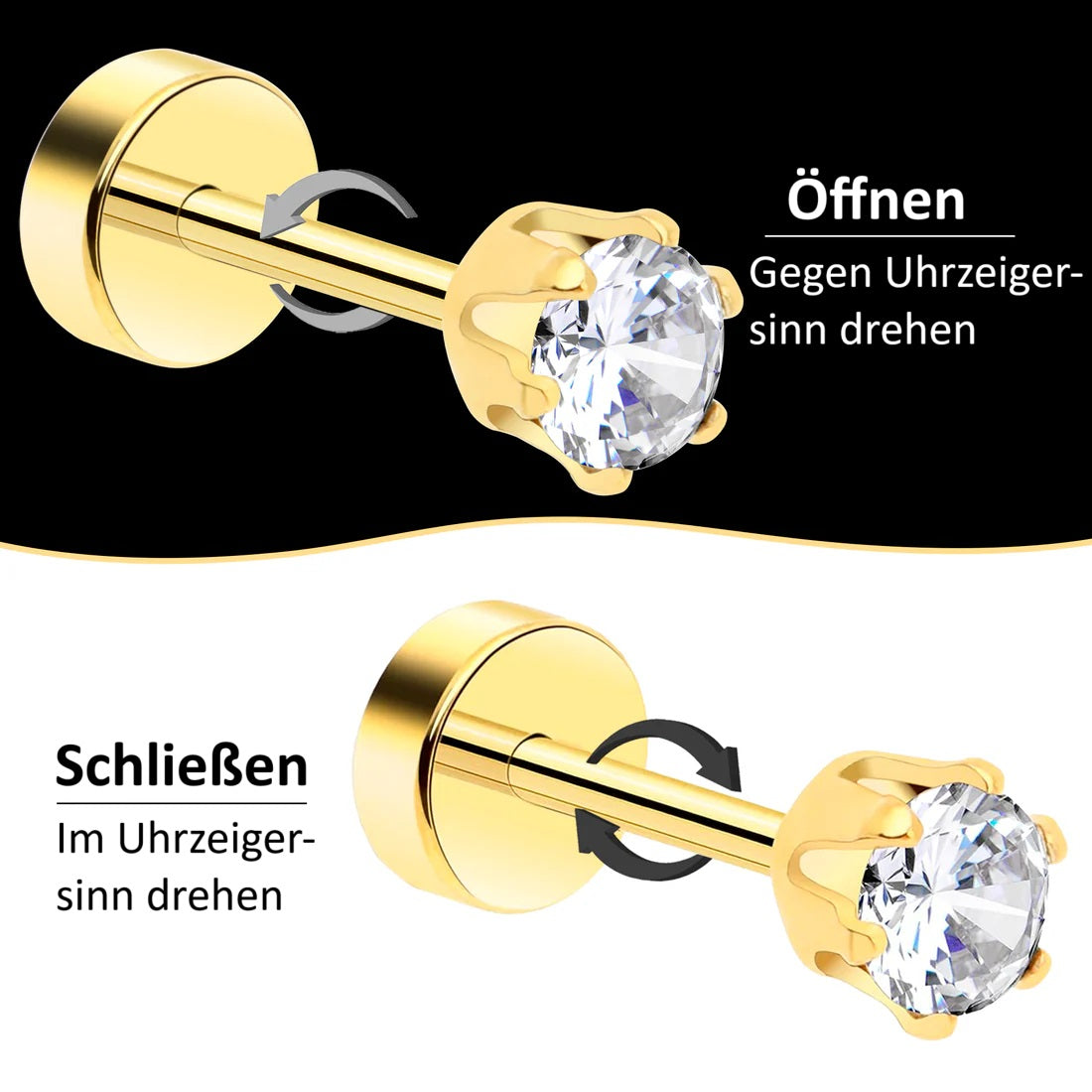 Ohrringe mit flachem Rücken | Brehn