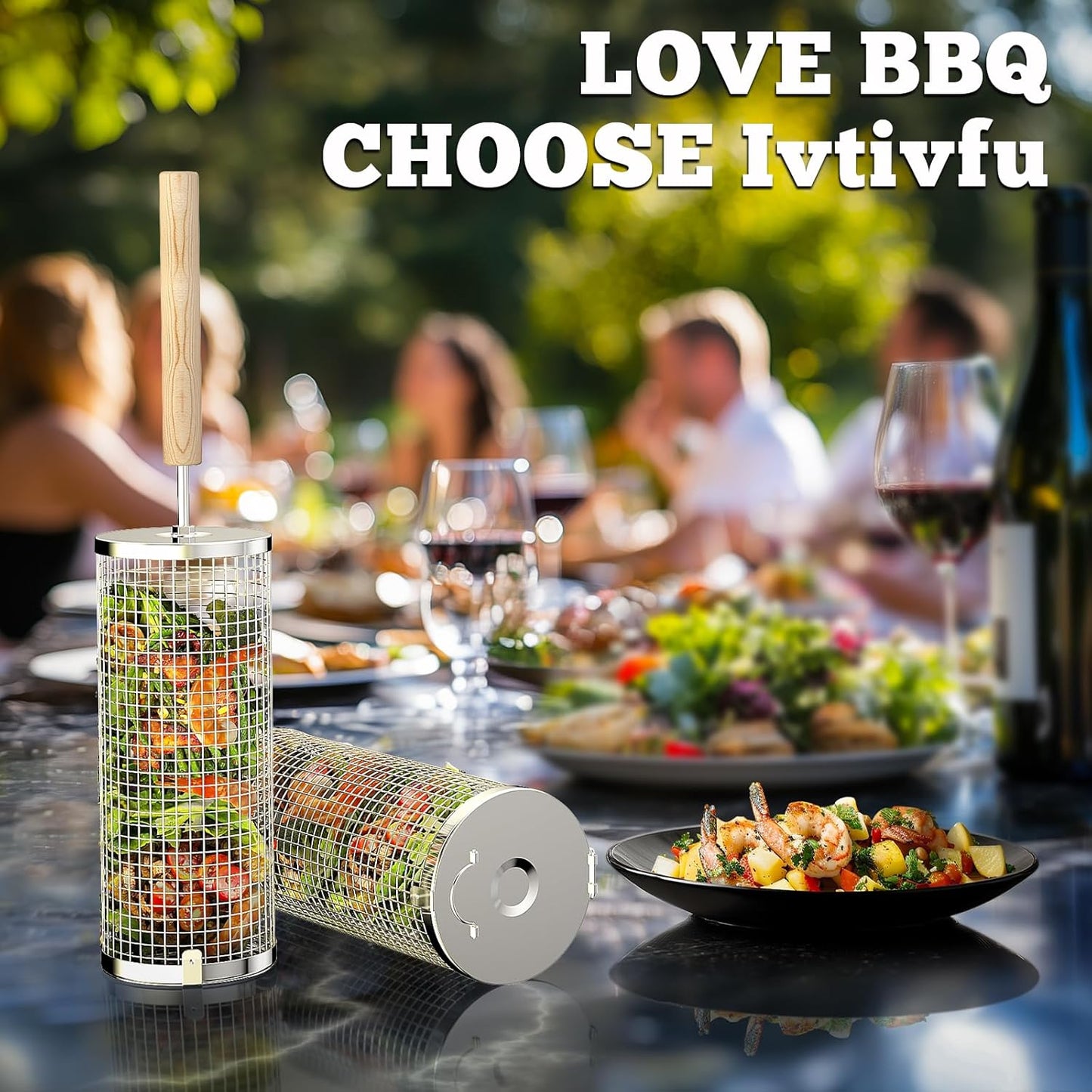 Premium-Grillkörbe | Grillbesteck aus Edelstahl für das Kochen im Freien