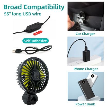 Tragbarer Auto-Lüfter Kühler mit USB und 3 Windstärken | Brehn