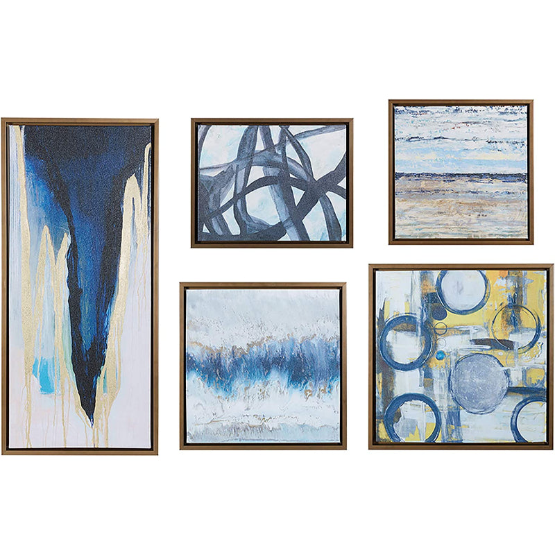 5 Stück Moderne Abstrakte Leinwand Wandkunst Malerei