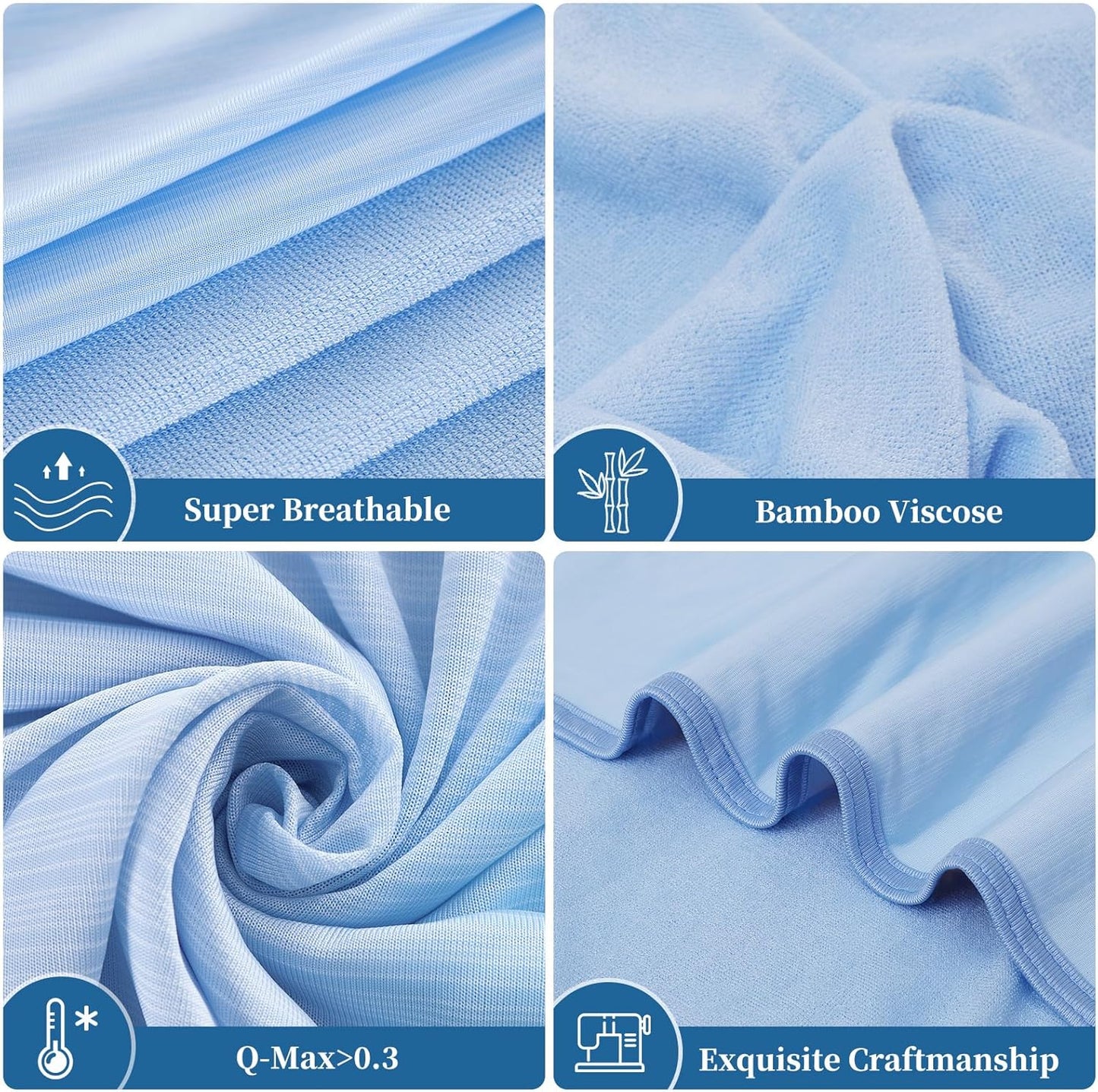 Cool Fiber Q-Max 0.4 Doppelseitige Eis-Seiden-Kühldecke – See blau | Brehn