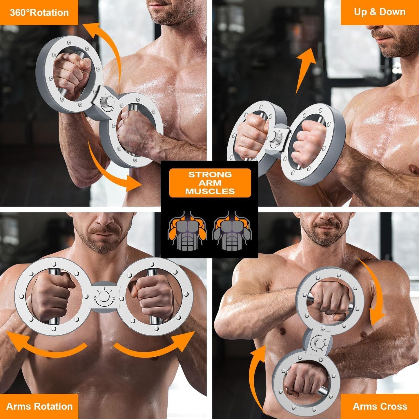 Twister Armtrainer mit einstellbarem 12-Pfund-Widerstand und 360°-Rotation – Zeynor