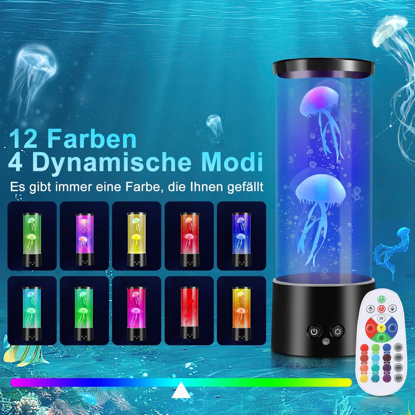 Quallenlampe Jellyfish Lampe RGB mit Fernbedienung | Brehn