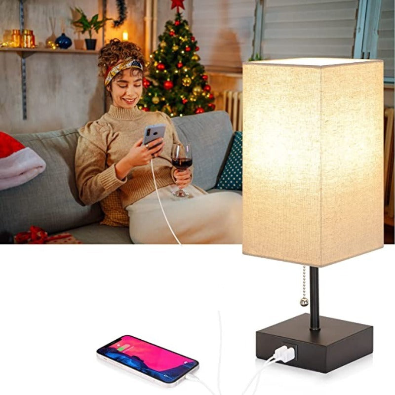 LumiCharge – Moderne Tischlampe mit USB-Ladeanschlüssen | Brehn