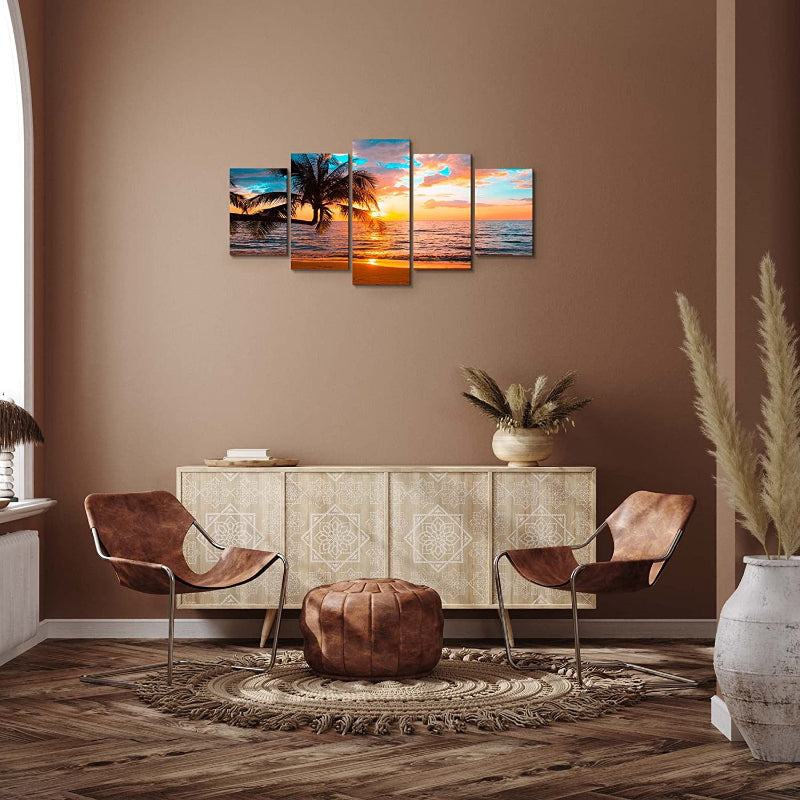 5-Teiliges Abstraktes Strand - Leinwand Wandkunst Gemälde