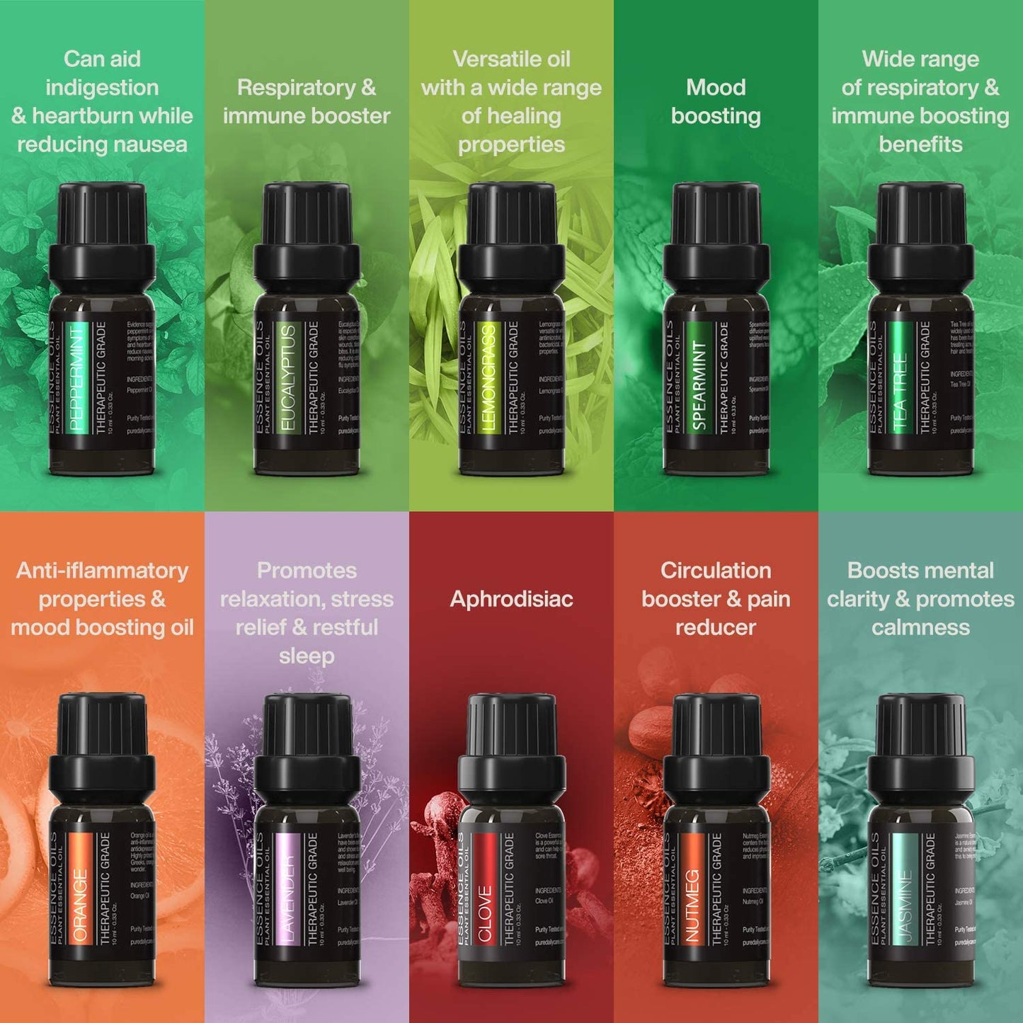 Brehn | Ultraschall-Diffusor & Top 10 ätherische Öle - 400ml Diffusor