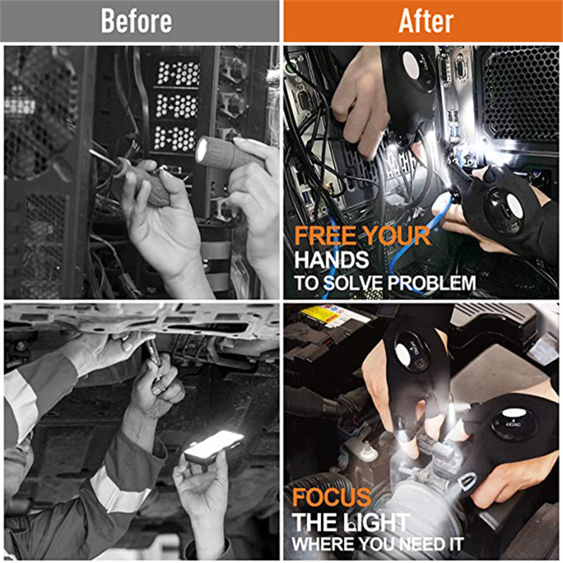 Bequeme LED-Handschuhe mit wasserdichten Lichtern | Brehn