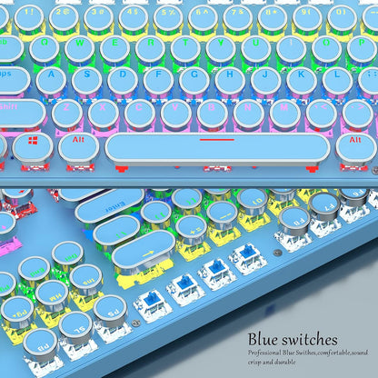 Mechanische Gaming-Tastatur mit 87 Tasten, RGB-Hintergrundbeleuchtung und blauen Schaltern