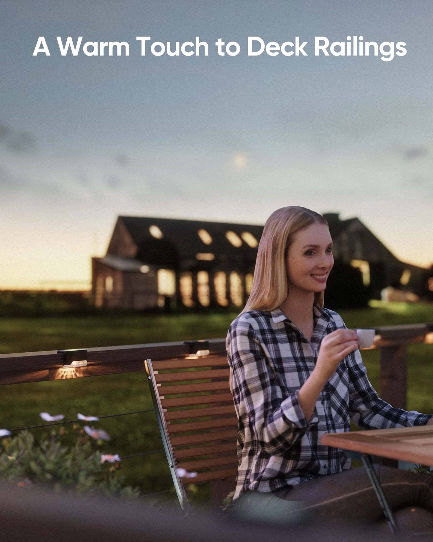 Brehn | 16er Pack Solar Deck Licht - Wetterfestes LED Zaunlicht für Garten, Terrasse, Treppen, Schwarz