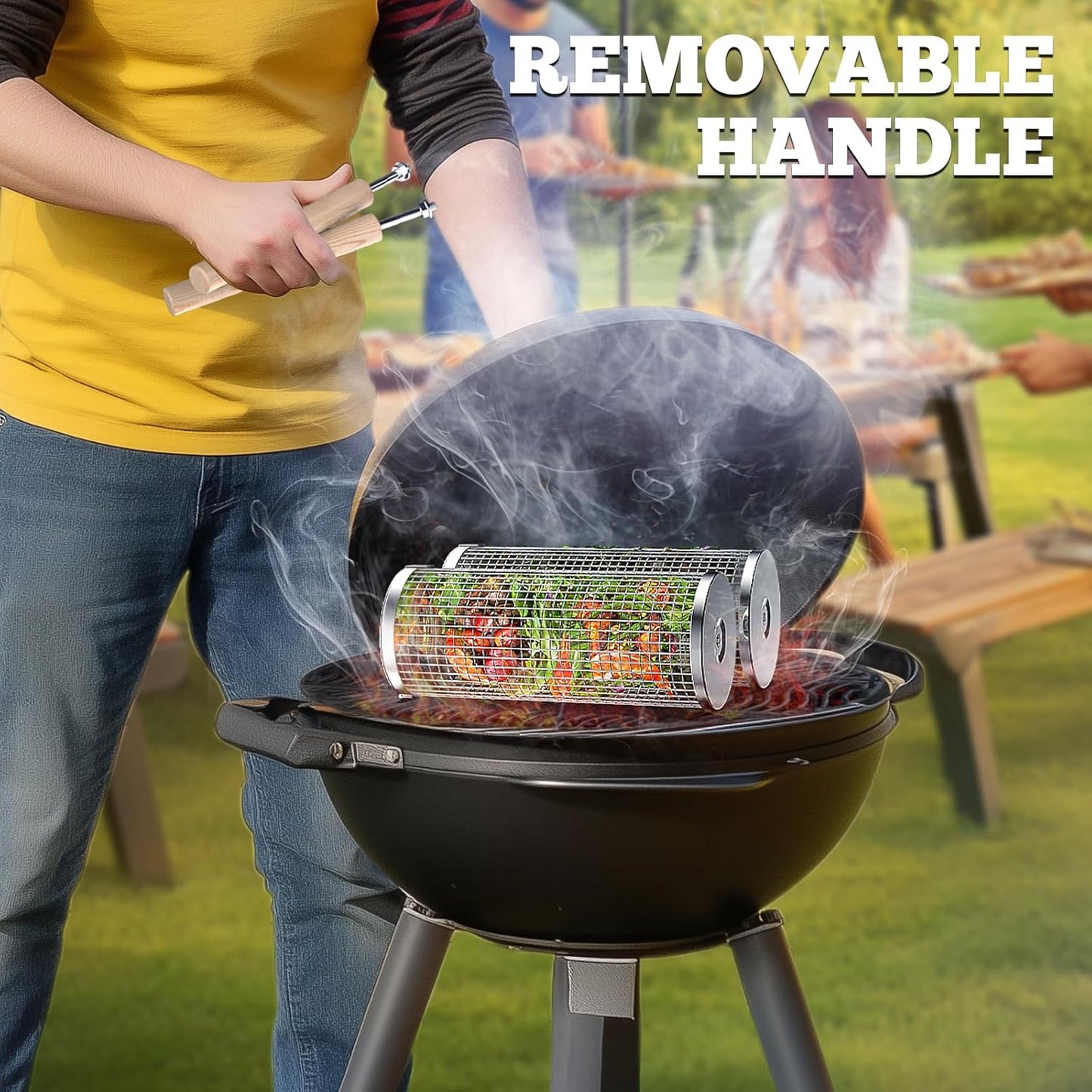 Premium-Grillkörbe | Grillbesteck aus Edelstahl für das Kochen im Freien
