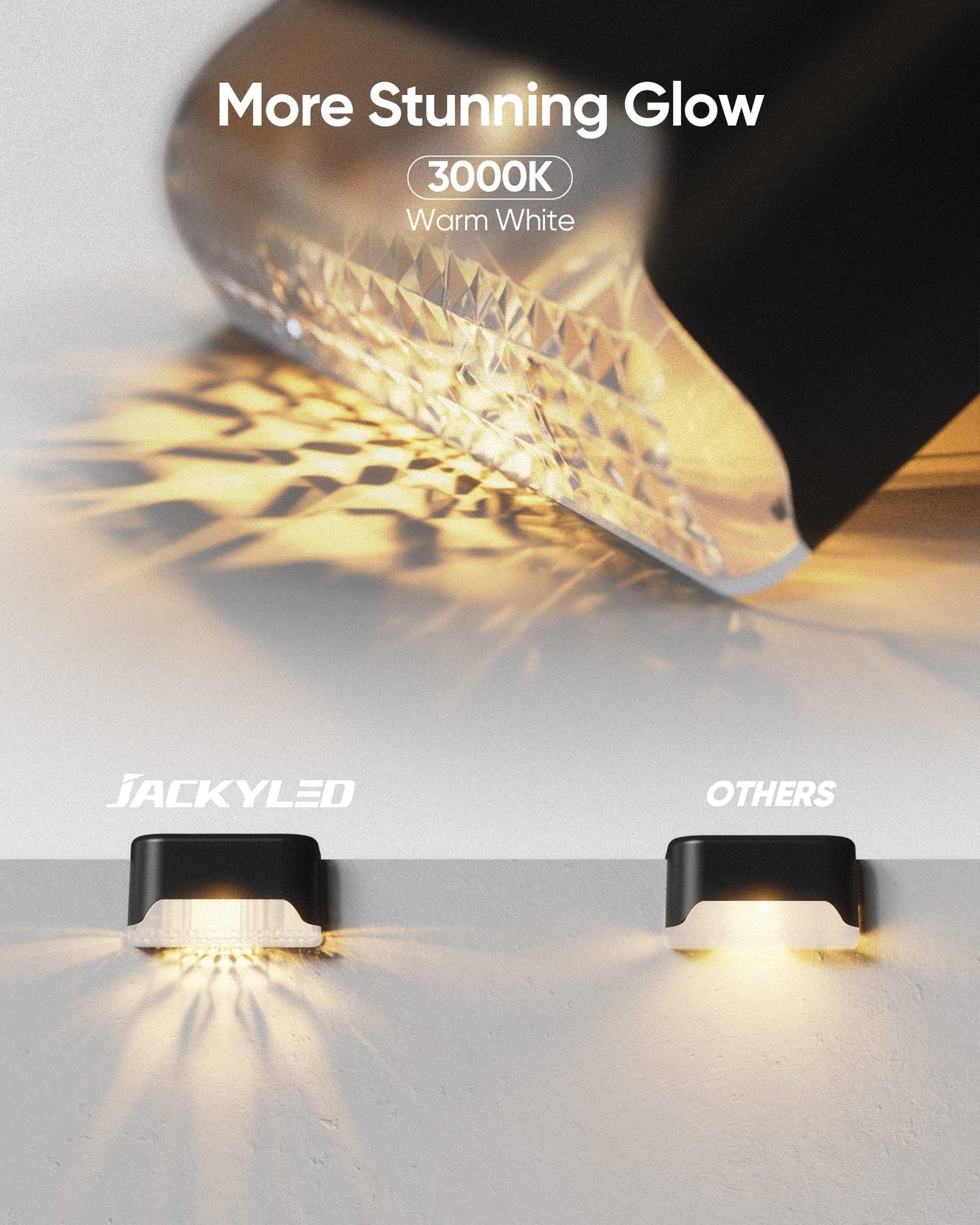 Brehn | 16er Pack Solar Deck Licht - Wetterfestes LED Zaunlicht für Garten, Terrasse, Treppen, Schwarz