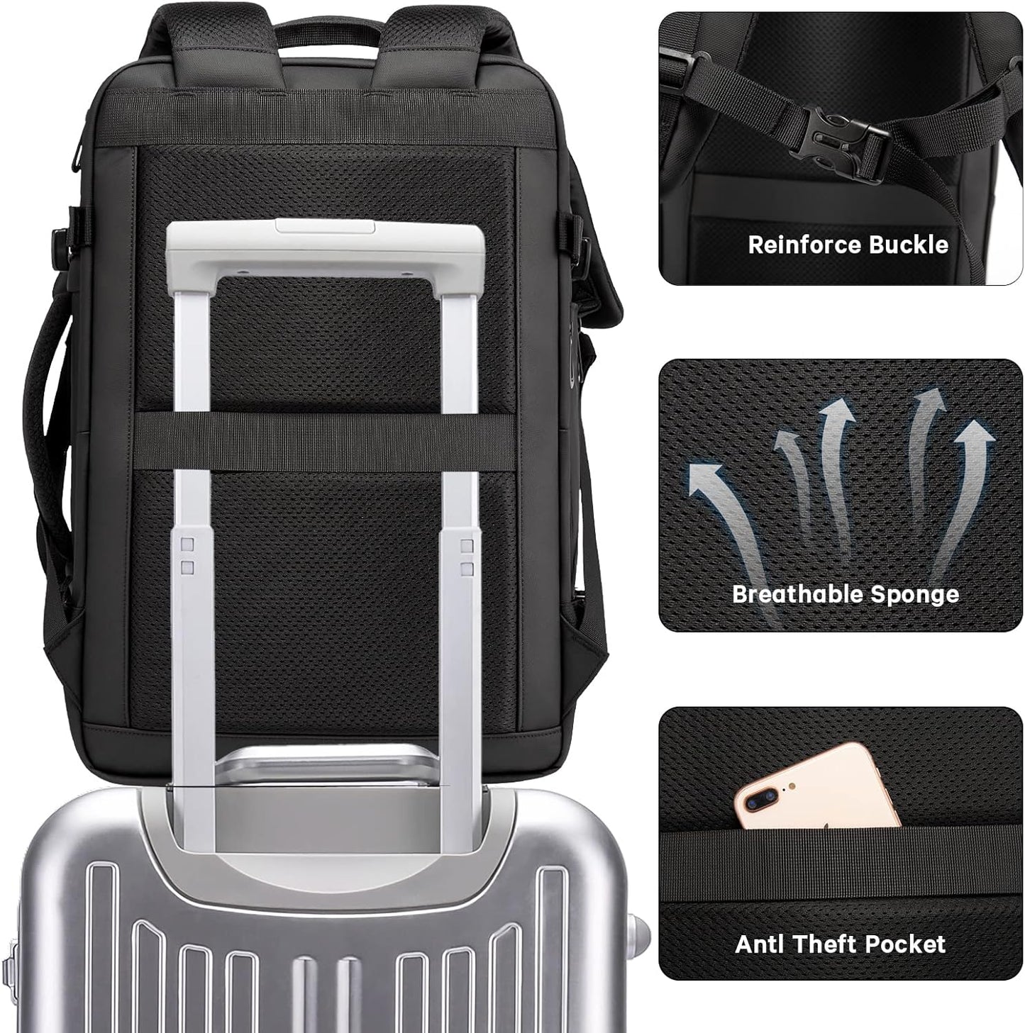 Erweiterbarer 26–45L wasserdichter Reisen-Rucksack mit Laptop-Fach & Duffle-Trage | Brehn