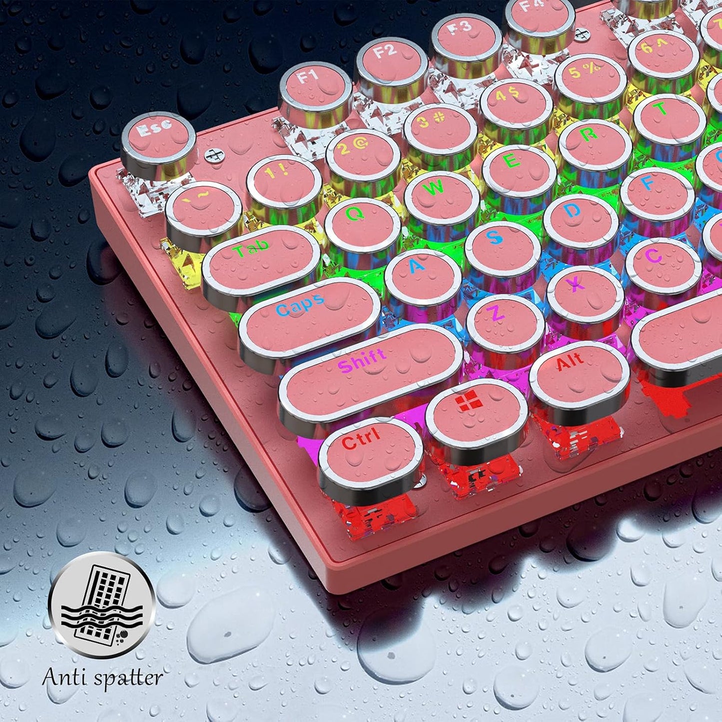 Mechanische Gaming-Tastatur mit 87 Tasten, RGB-Hintergrundbeleuchtung und blauen Schaltern