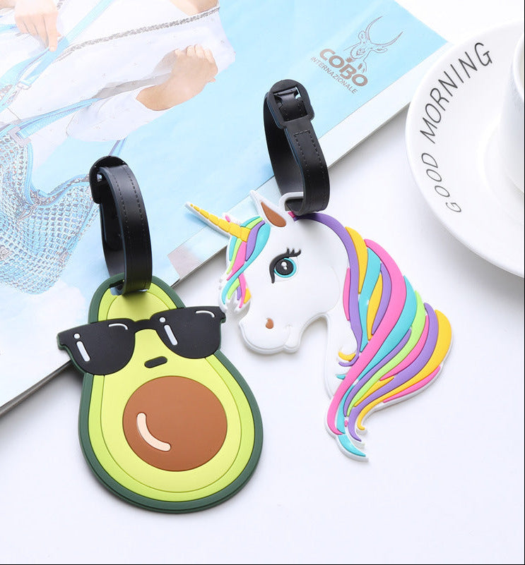 novelty silikon gepäckanhänger set mit cartoon avocado einhorn pommes und motivierenden slogan Brehn