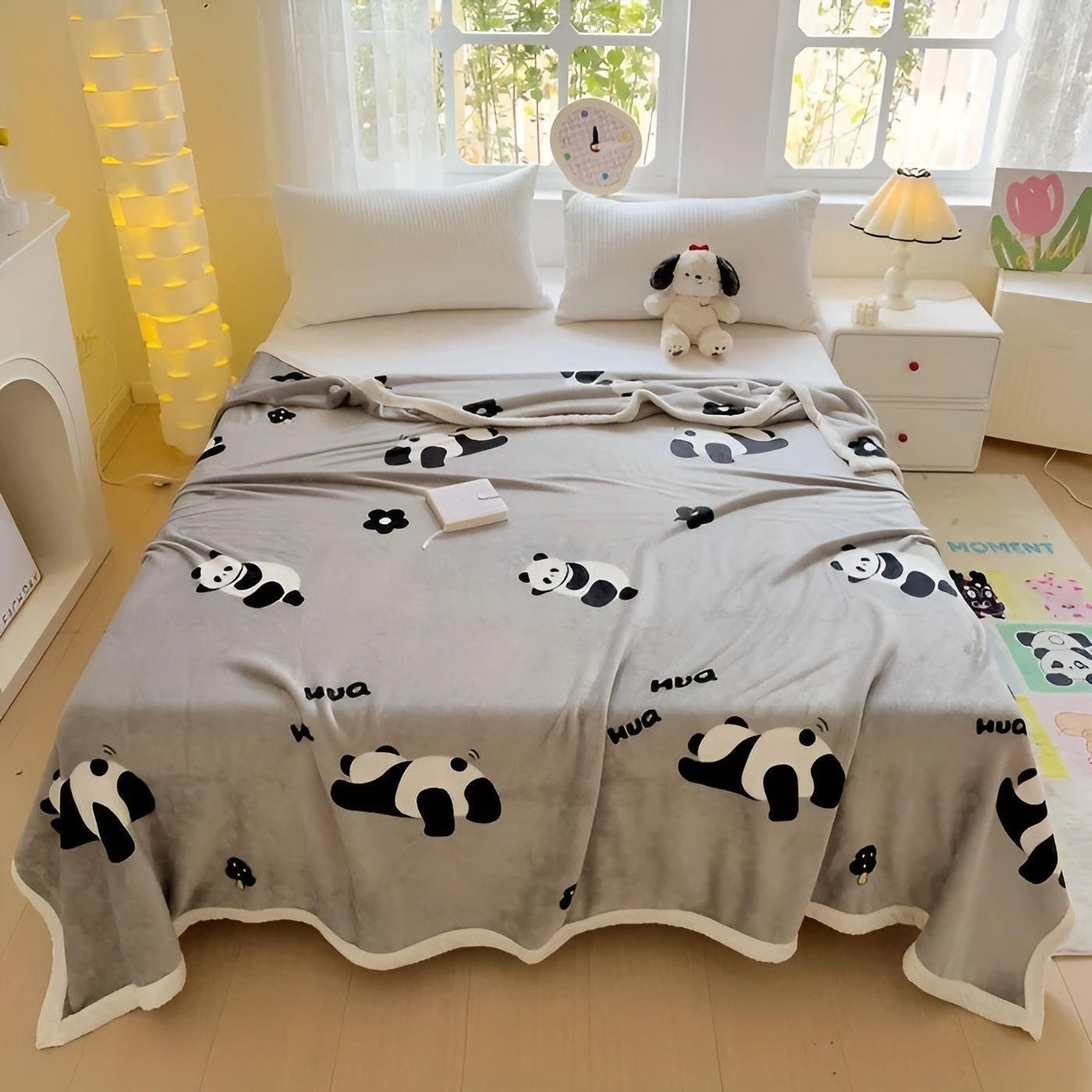 PandaSnug Decke - Weiche und warme Panda-Druck Flanell-Fleece-Decke | Brehn