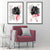 Moderne Blumen in Schwarz und Rosa – gerahmtes Set aus 2 Kunstdrucken
