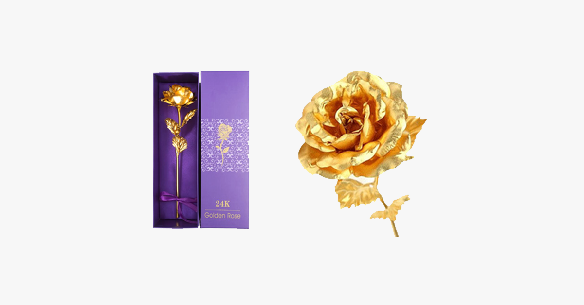 Echte, 24 Karat vergoldete Rose mit Geschenkbox
