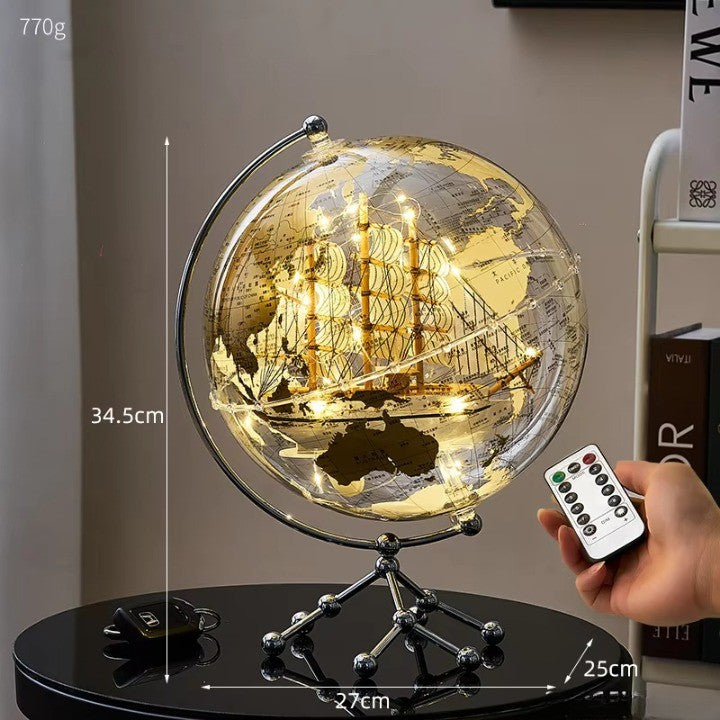 Golden Sail Weltkarte Dekor LED Licht | Brehn