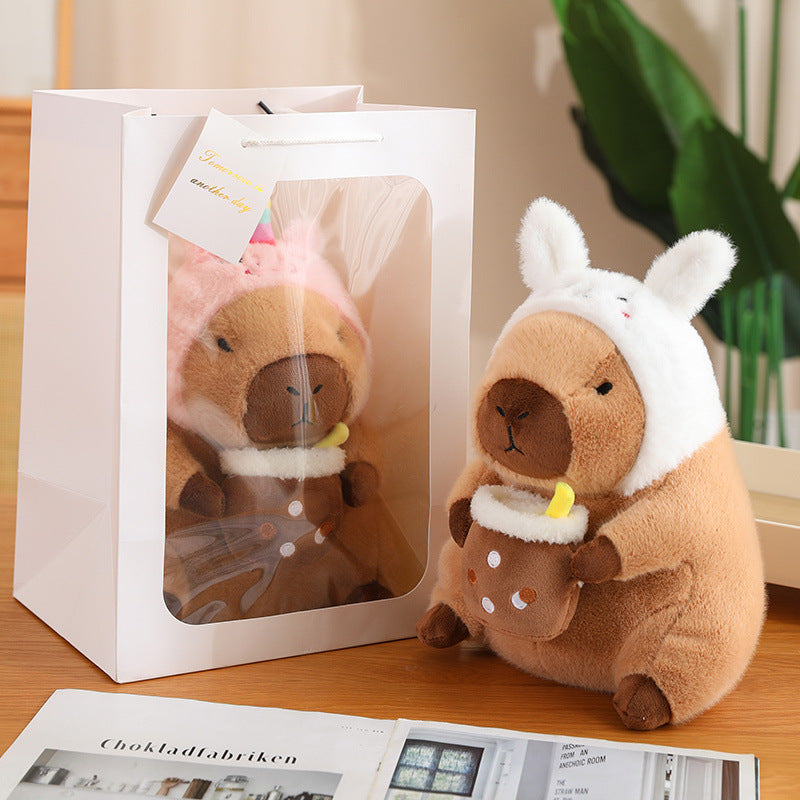 Brehn | CuddleCapy Kuschelpuppe Plüsch | Capybara & Hase Design | Weiches Kuscheltier in Verschiedenen Stilen & Größen
