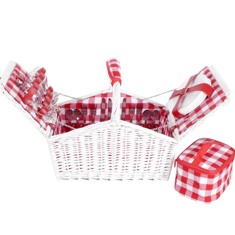 Damen Klassischer Picknickkorb mit integriertem Geschirrset Brehn