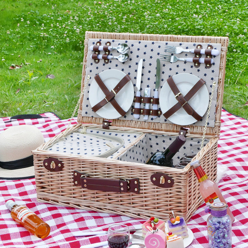 Damen Picknickkorb mit integriertem Geschirrset und isoliertem Kühlbereich Brehn