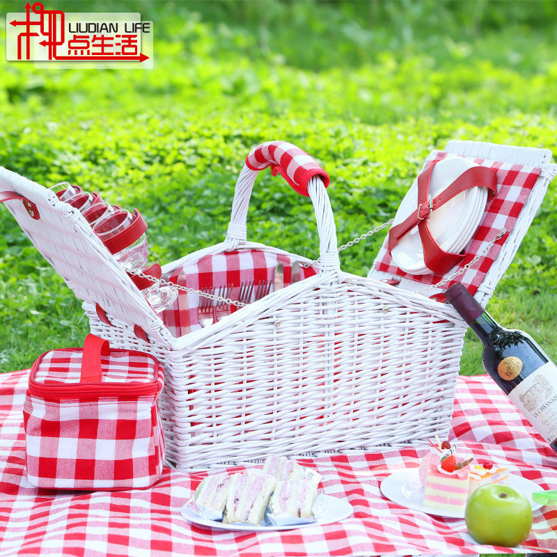 Damen Klassischer Picknickkorb mit integriertem Geschirrset Brehn