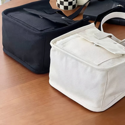 UrbanEase Canvas Slingbag – Weiße Schultertasche mit Magnetic Closure und verstellbarem Riemen | Brehn