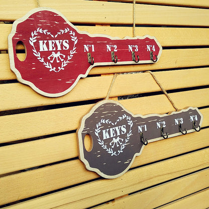 Vintage Schlüssel-förmiger Wandhaken Rack