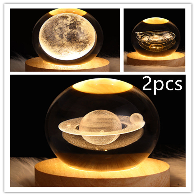 3D Galaxy Kristallkugel LED Nachtlicht | Brehn