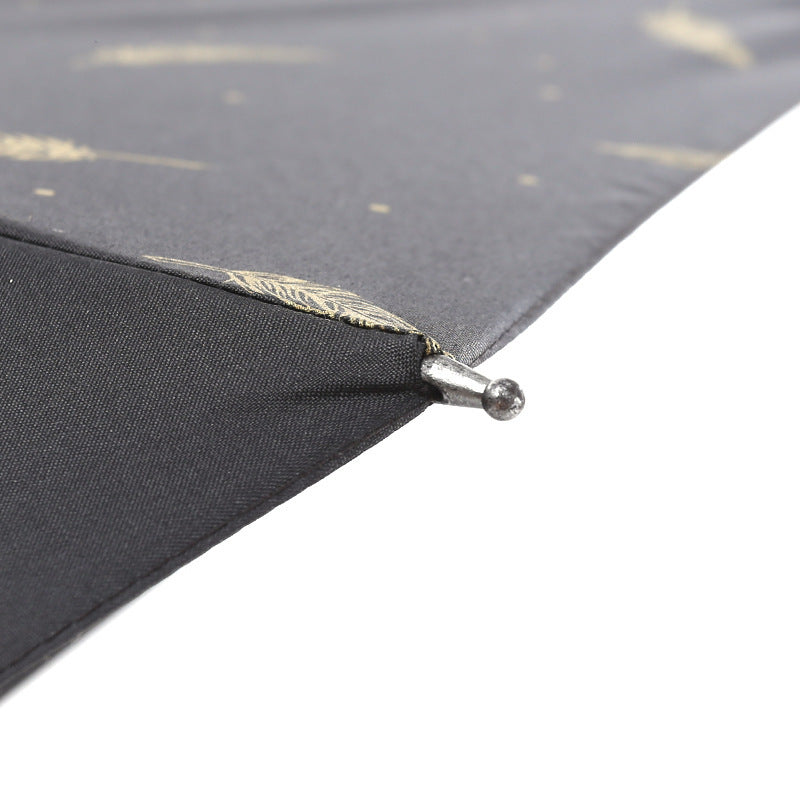 Damen Automatic Falt-Regenschirm mit elegantem Federdesign Brehn