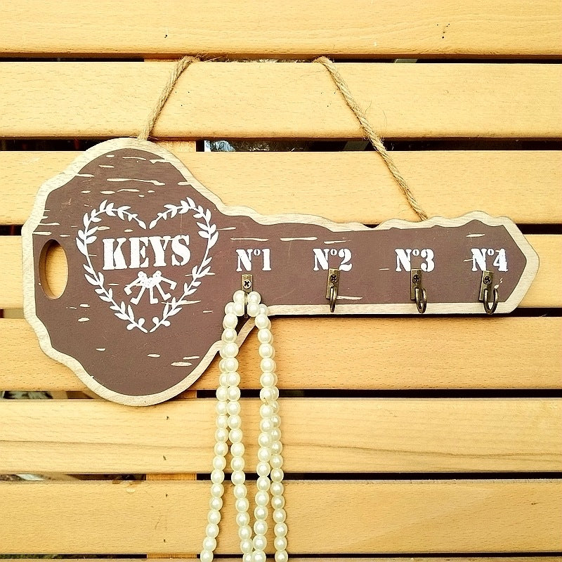 Vintage Schlüssel-förmiger Wandhaken Rack