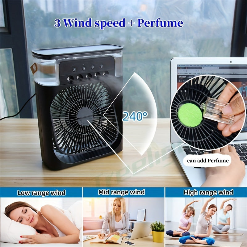 5A 2V Tragbare 600ml Spray Kühler Ventilator Schreibtisch USB Wiederaufladbarer Parfüm Luftbefeuchter Klimaanlage A/C Kühler Ventilator 3 Windgeschwindigkeiten | Brehn