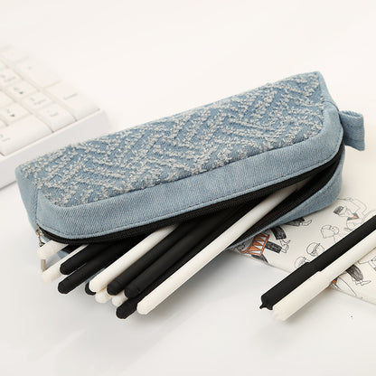 Denim Texturiertes Federmäppchen