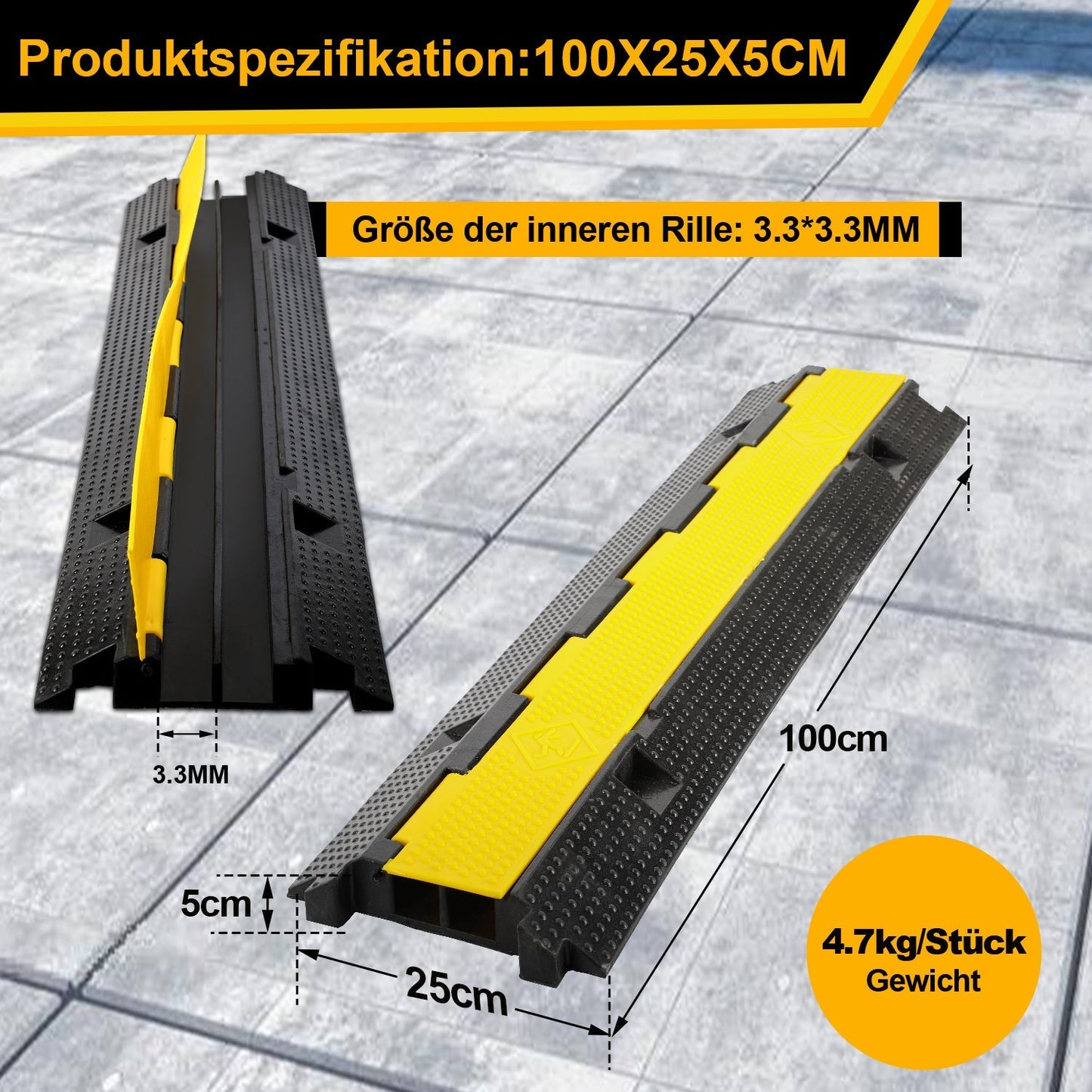 Kabelbrücke Gummi Kabelschutzmatte 3 Stück | Brehn