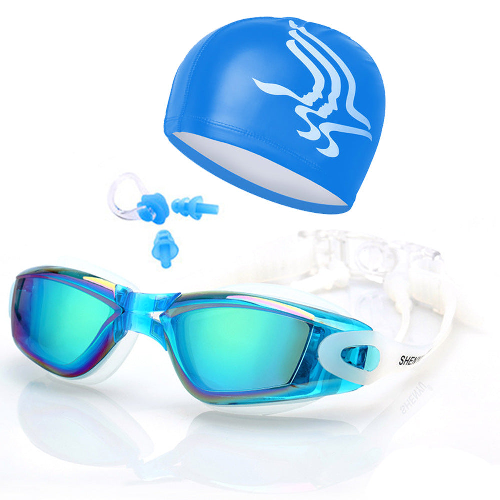 Schwimmset mit Komfort-Schwimmbrille und Trendiger Schwimmhaube Brehn