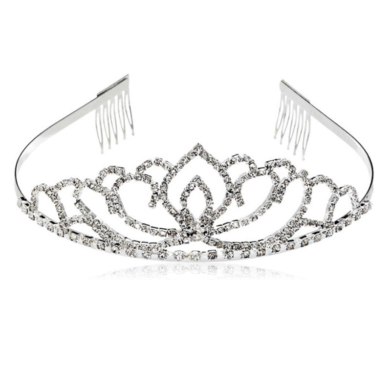 Damen Elegante Strass-Tiara mit floralem Design Brehn
