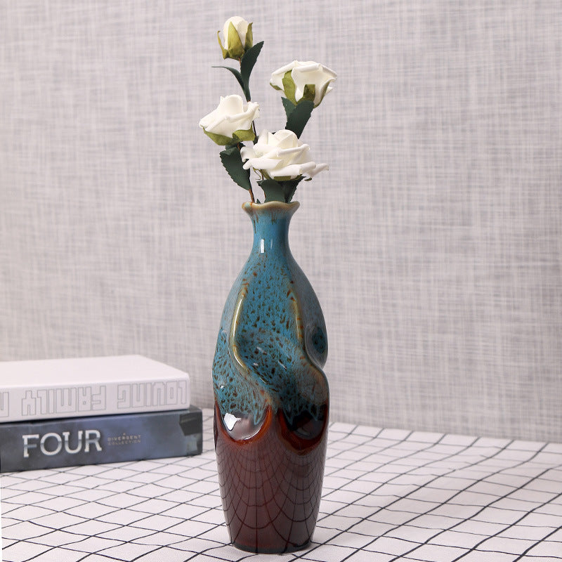 Artisanale Keramische Dekorative Flasche Vase Brehn