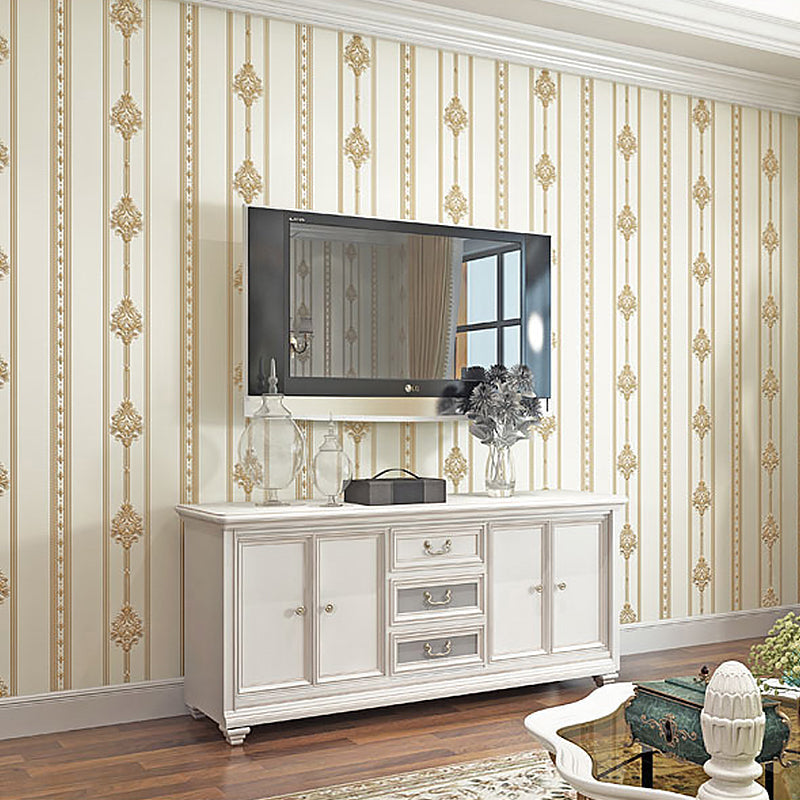 Brehn | Nordic Nostalgic Damast Tapete Vlies 31' x 20,5" Ungeklebt