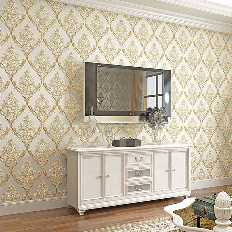 Brehn | Nordic Nostalgic Damast Tapete Vlies 31' x 20,5" Ungeklebt