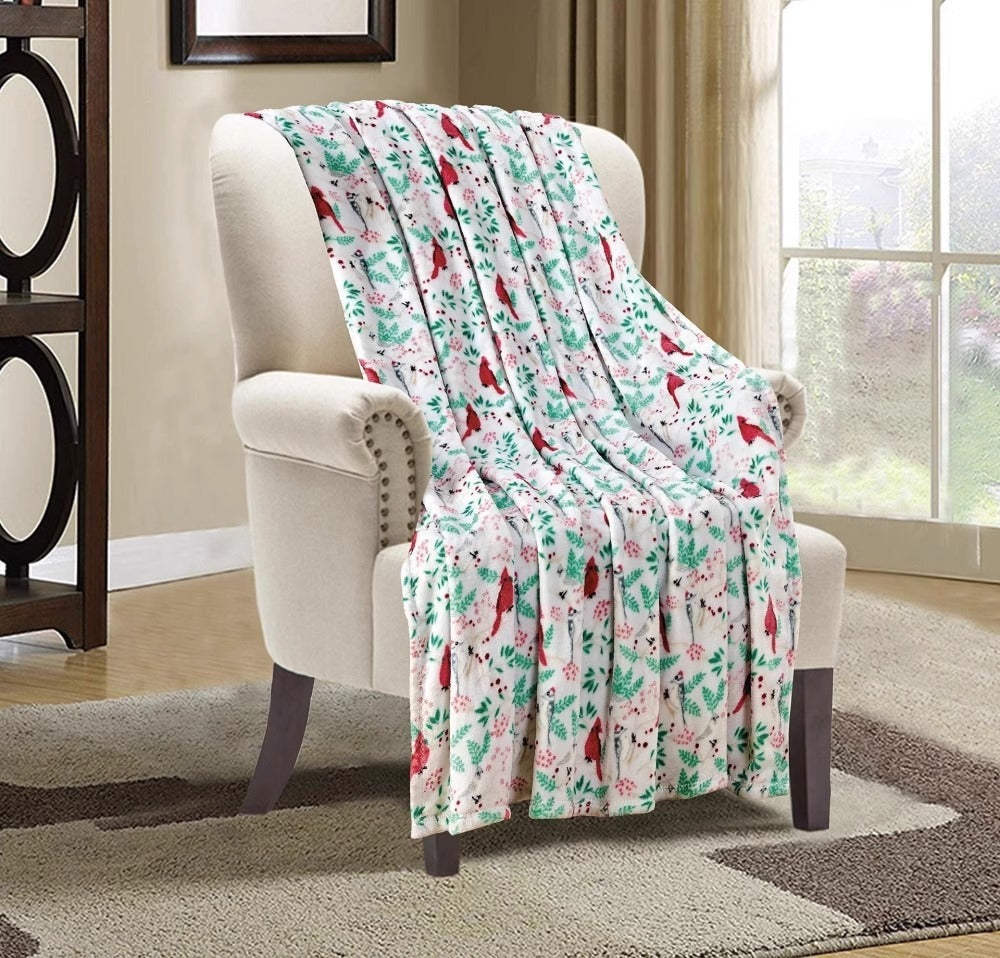Brehn | Weihnachts-Elch Schneemann Santa Claus Druck Decke Winter Beidseitige Flanell Decke