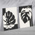 Set aus 2 gerahmten Kunstdrucken mit Monstera-Motiven in Schwarz und Beige