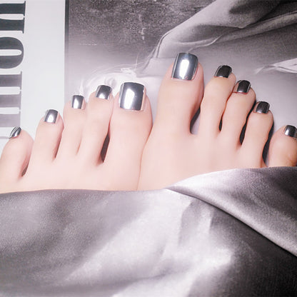 Metallic Pediküre Press-On Nagel Set