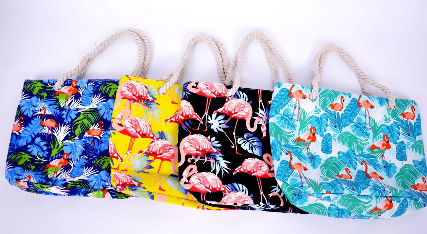 Große Strandtasche mit Lebhaften Flamingo-Motiven Brehn