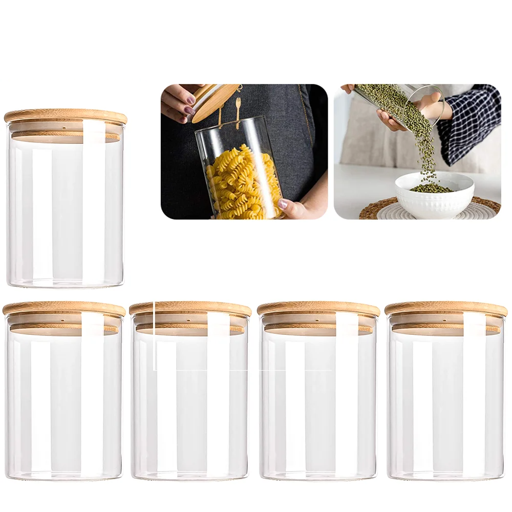 PureVorrat Glasbehälter Set – Vorratsdosen mit Holzdeckel | Luftdicht & Stilvoll | Moderne Küchenaufbewahrung | Brehn