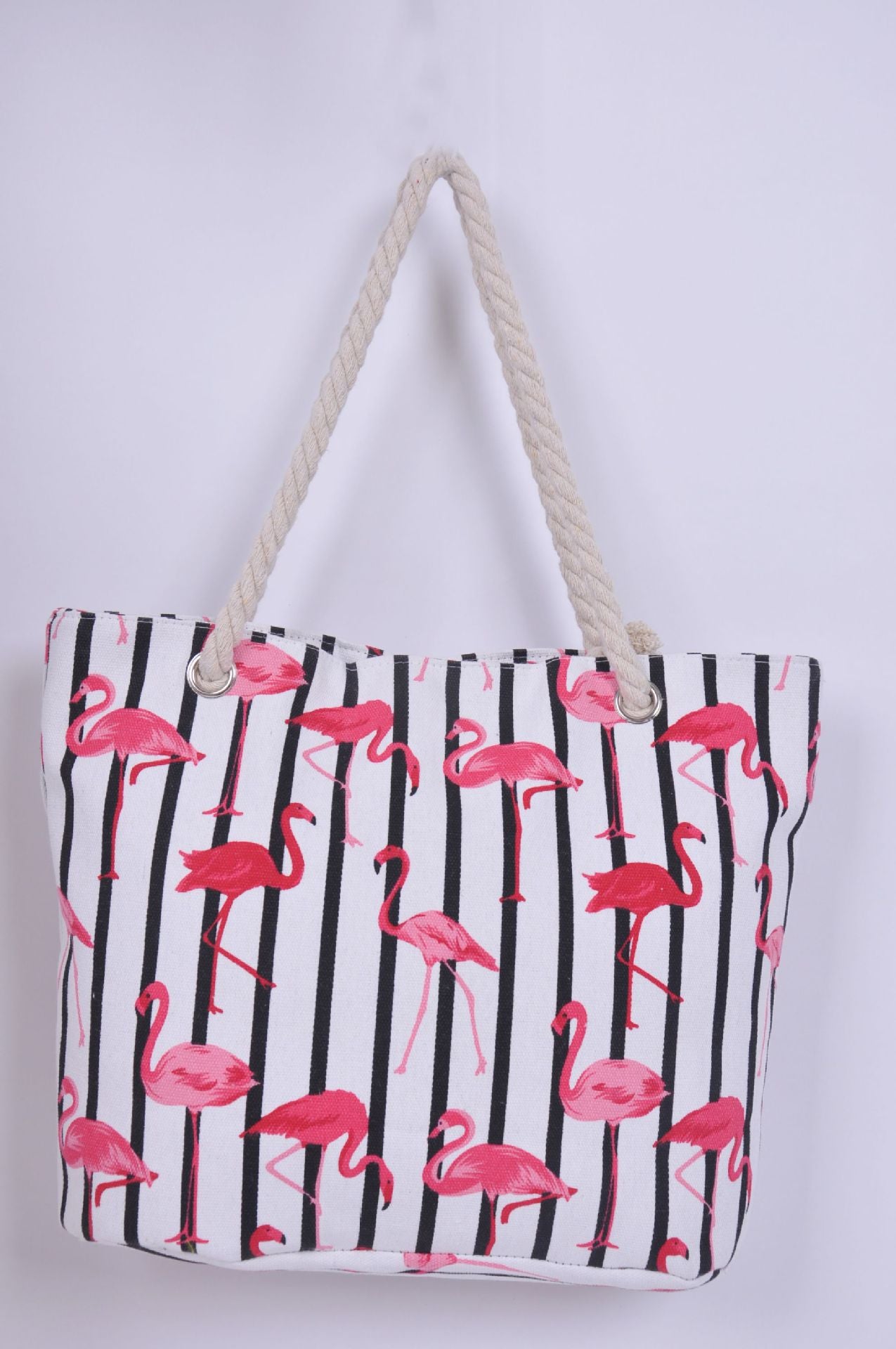 Strandtasche mit Flamingo-Muster und Stabilen Seilgriffen Brehn