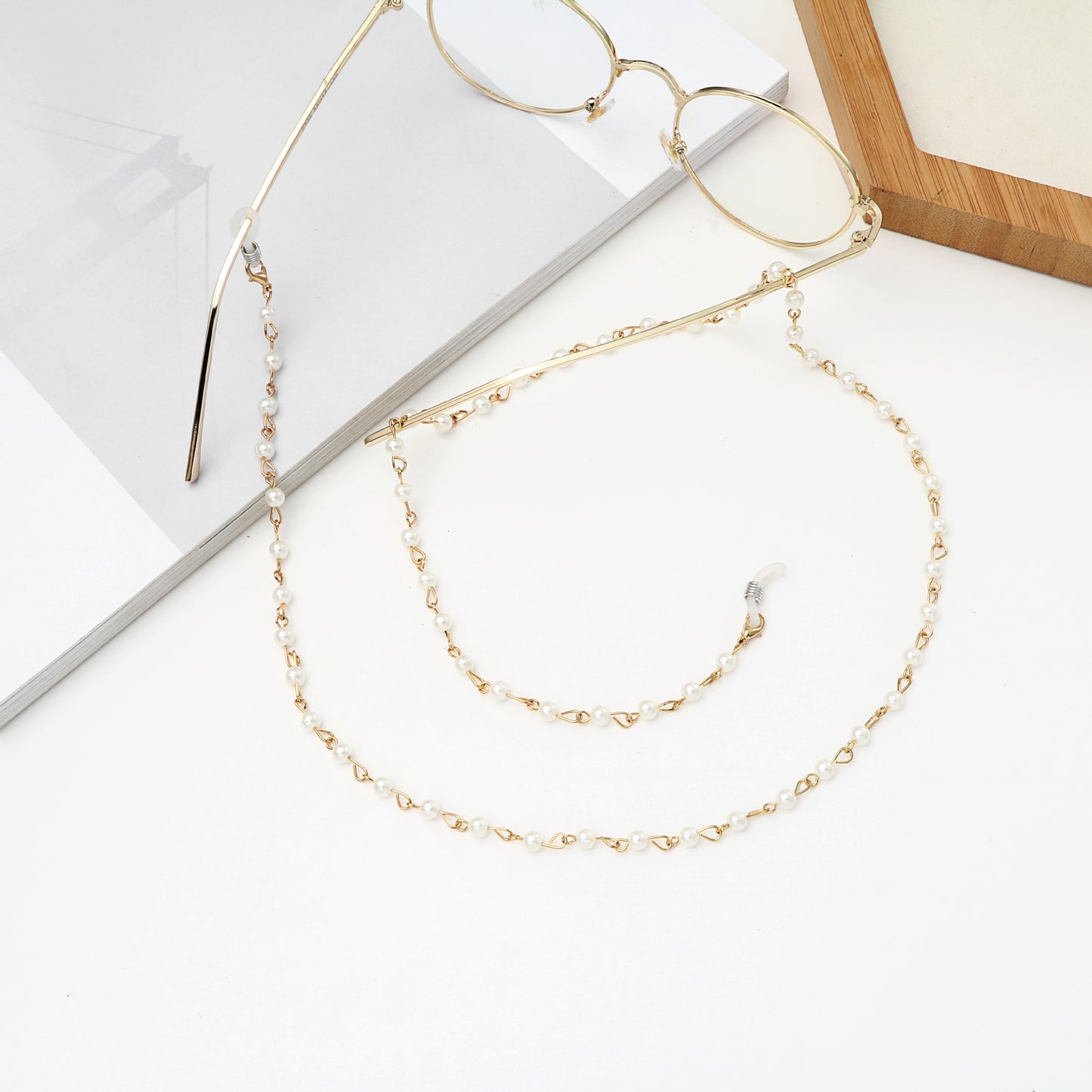 Elegante Perlen Brillen Kette Brehn